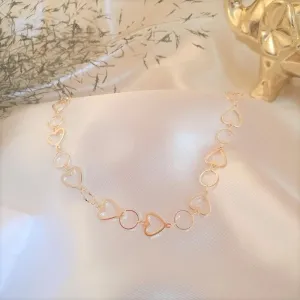 Choker coração e círculo diamantado