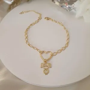 Pulseira com coração e filha