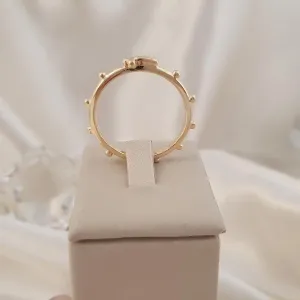 Anel rosário e cruz