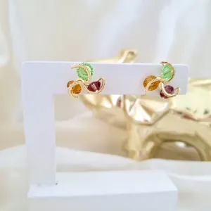 Brinco 3 zircônias coloridas