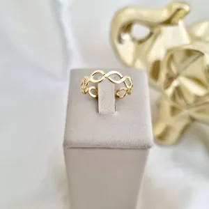 Anel falange / infantil elo trançado