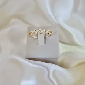 Anel aparador zigue-zague zircônia