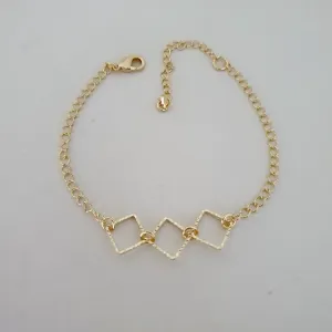 Pulseira quadrados diamantados