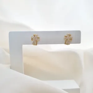 Brinco cruz com zircônias