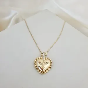Colar com pingente coração Espírito Santo