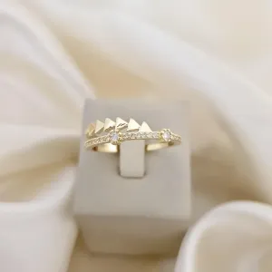 Anel aro triangulos e aro zirconia
