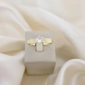 Anel zirconia aro detalhe