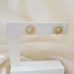 Brinco círculo zirconias baguetes