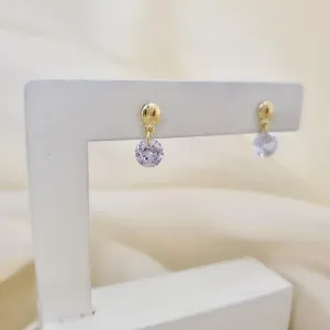 Brinco pingente ponto de luz zirconia