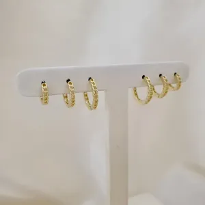 Brinco trio argola click elos