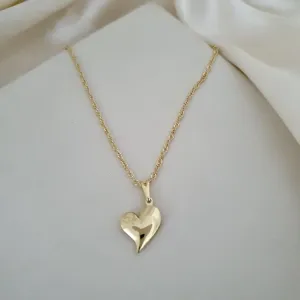 Colar pingente coraçao oco