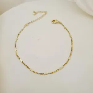 Pulseira coracao elo achatado