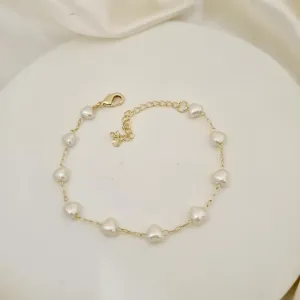 Pulseira perolas coracao