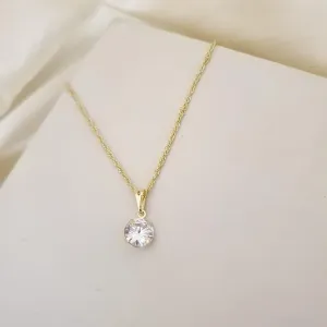Colar pingente ponto de luz zirconia