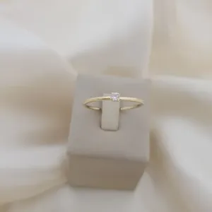 Anel solitário zirconia 2mm
