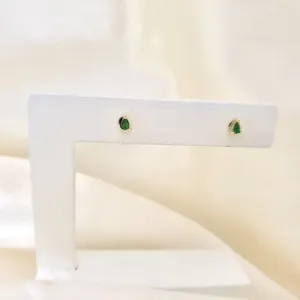 Brinco gota zirconia verde