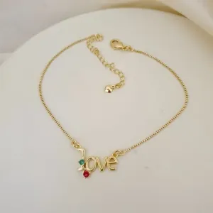 Pulseira Love pontos de luz zirconia azul e rosa