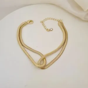 Pulseira malha dupla enlace