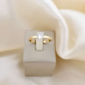 Anel solitário zirconia 5mm