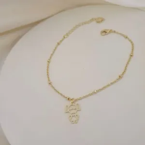 Pulseira bolinhas com pingente menina (filha)