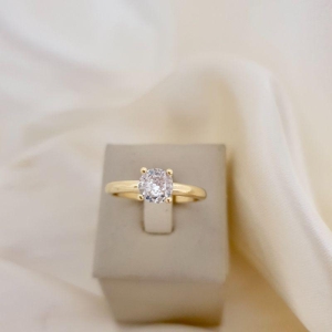 Anel solitário zirconia 6mm