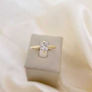 Anel solitário zirconia 6mm