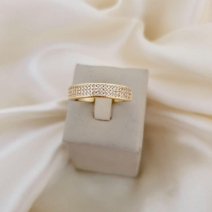 Anel aparadro zirconia 3 fileiras