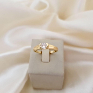 Anel solitario zirconia 5mm
