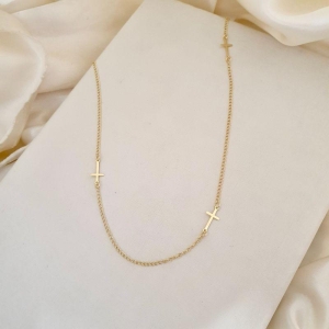 Colar comprido cruz 70cm