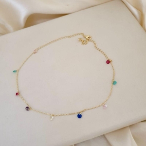 Choker zirconias coloridas