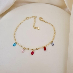 Pulseira zirconias coloridas