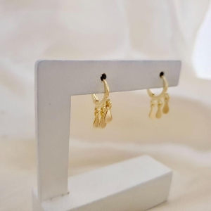 Brinco argola pingente gotas