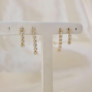 Brinco dupla riviera zirconias