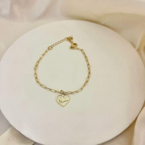 Pulseira pingente coração amor