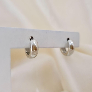 Brinco ródio argola click lisa