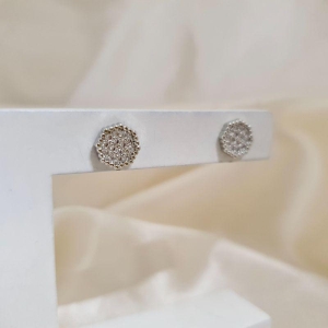 Brinco ródio hexagono zirconia