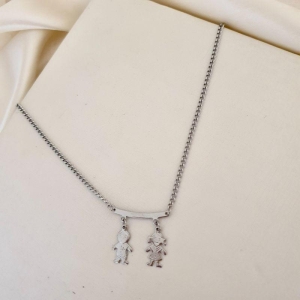 Colar inox menino menina (filhos casal)