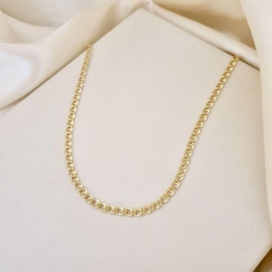 Colar masculino duplo elo diamantado 60cm