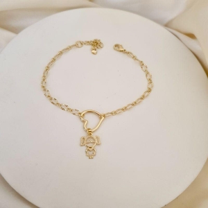 Pulseira coração com pingente menina (filha)