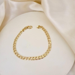 Pulseira masculina elo grumet diamantado