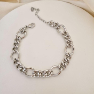 Pulseira ródio elos maiores e menores