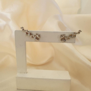 Brinco ródio ear cuff corações