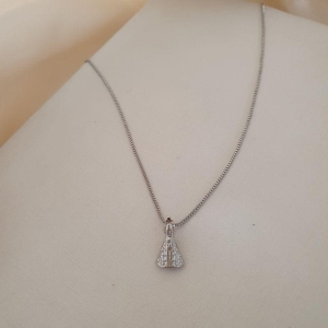 Colar ródio Nossa Senhora zirconia