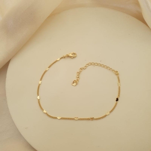 Pulseira elo coracao achatado