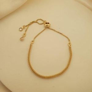 Pulseira gravatinha malha e dois pontos de luz na ponta