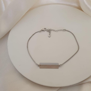 Pulseira ródio melindrosa placa