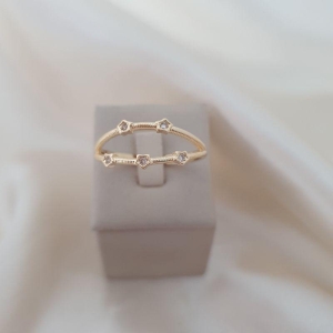 Anel dois aros com estrelas com zirconias