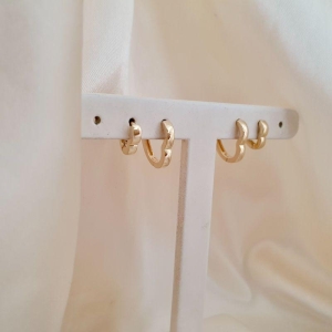 Brinco dupla argola click formato coracao