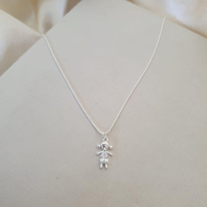 Colar prata pingente menina zirconia