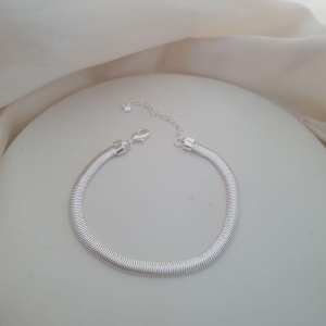Pulseira prata malha 4mm